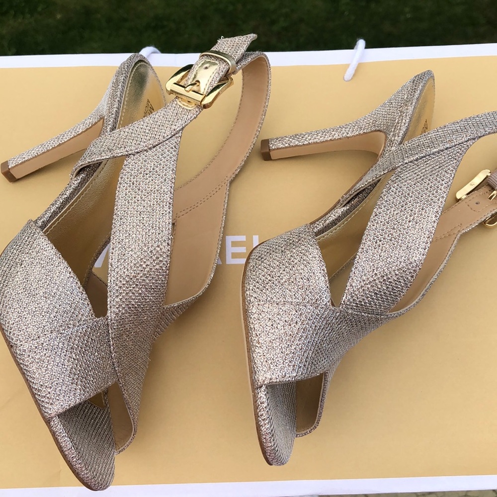🛍HP🛍Michael kors Becky sandals High Heels gold - Picture 2 of 7